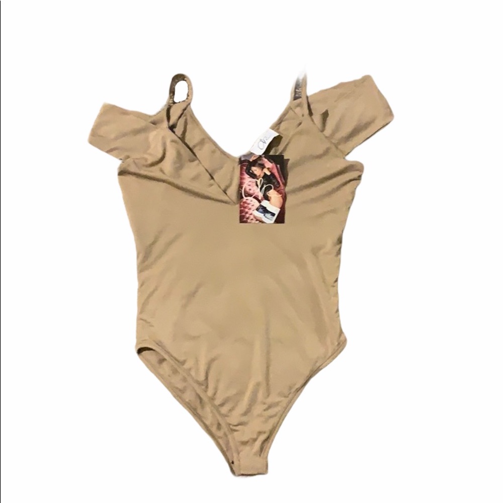 NWT naked wardrobe Ari Tan Short Sleeve Bodysuit